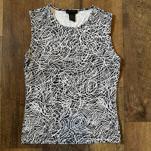 Women's The Limited Black White Abstract Tank Top S